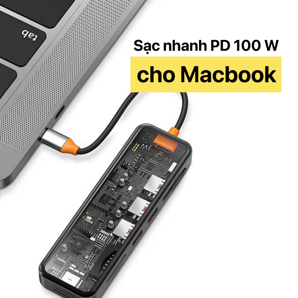 HUB chuyển đổi đầu CWT cho Mac.b.o.o.k, các dòng thiết bị cổng Type C 8in1