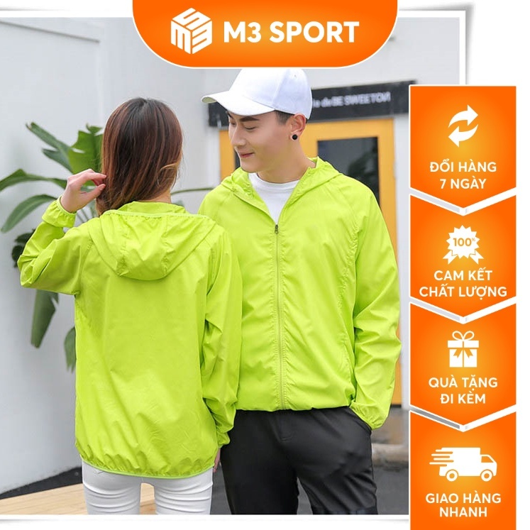 Áo Khoác Gió Thể Thao Nam Nữ Chạy Bộ Đạp Xe Áo Khoác Dù Siêu Nhẹ Có Mũ Chống Gió Chống Nước Ngăn Tia UV Vượt Trội JK003