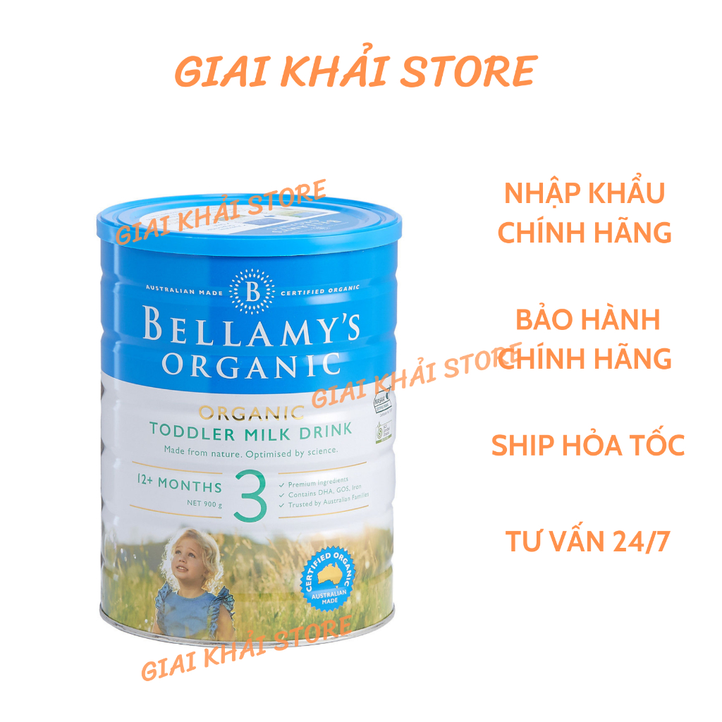 Sữa bột Bellamy s Organic số 1 , 2 , 3, 4 Lon 900g