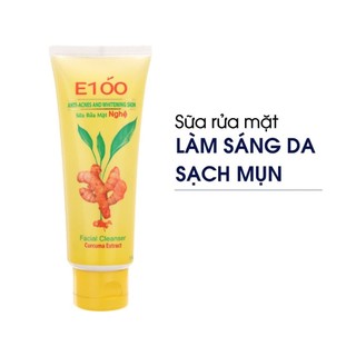 Sữa rửa mặt nghệ e100 sạch mụn trắng da 50g