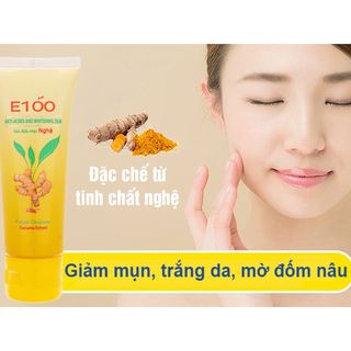 Sữa Rửa Mặt Nghệ E100 Sạch Mụn Trắng Da 50g