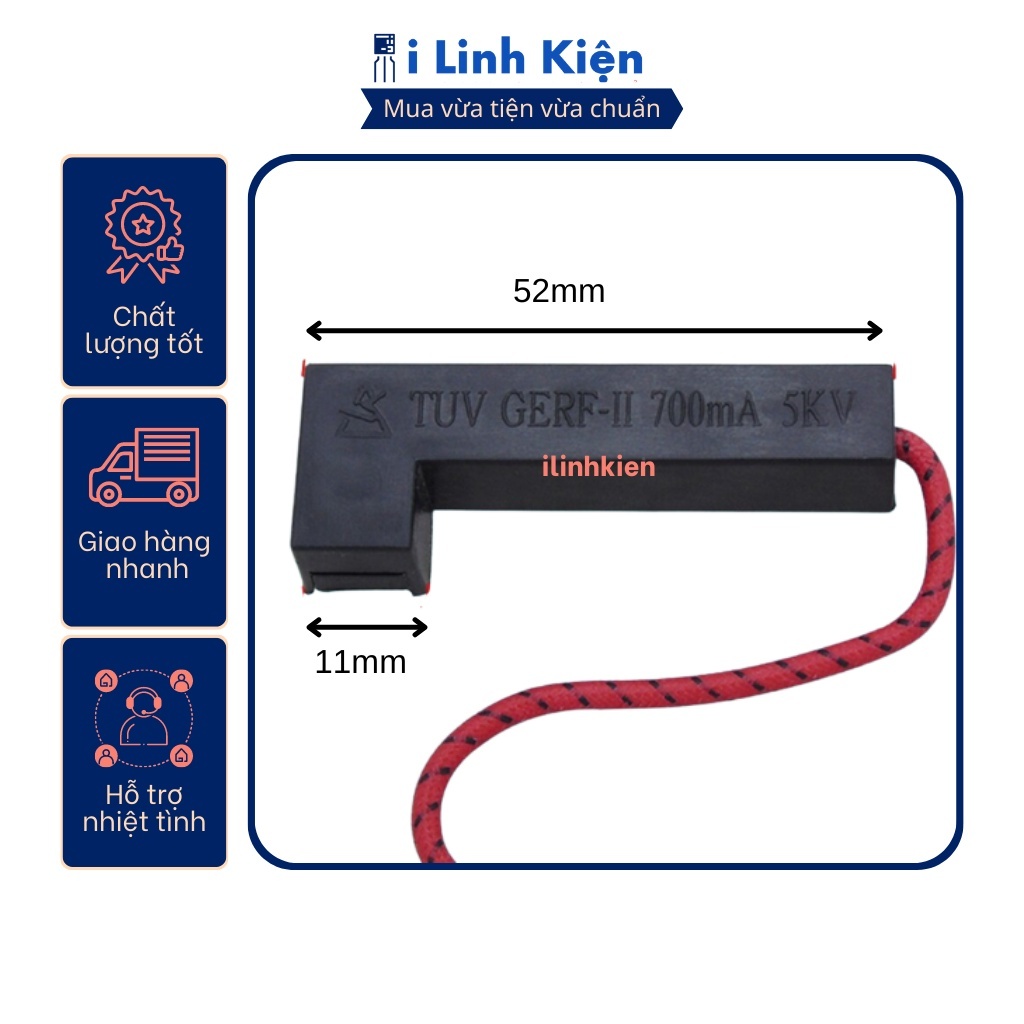 Cầu chì cao áp lò vi sóng 700mA 800mA 5kV chất lượng tốt.