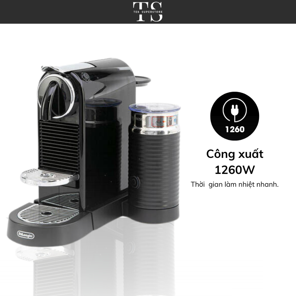 Máy pha cà phê viên nén tự động Nespresso Citiz & Milk EN267, Áp suất 15 bar, Công suất 1710W, BH 6 tháng