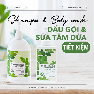 Combo Dầu gội dừa + Sữa tắm dừa - Hương Refreshing Mint