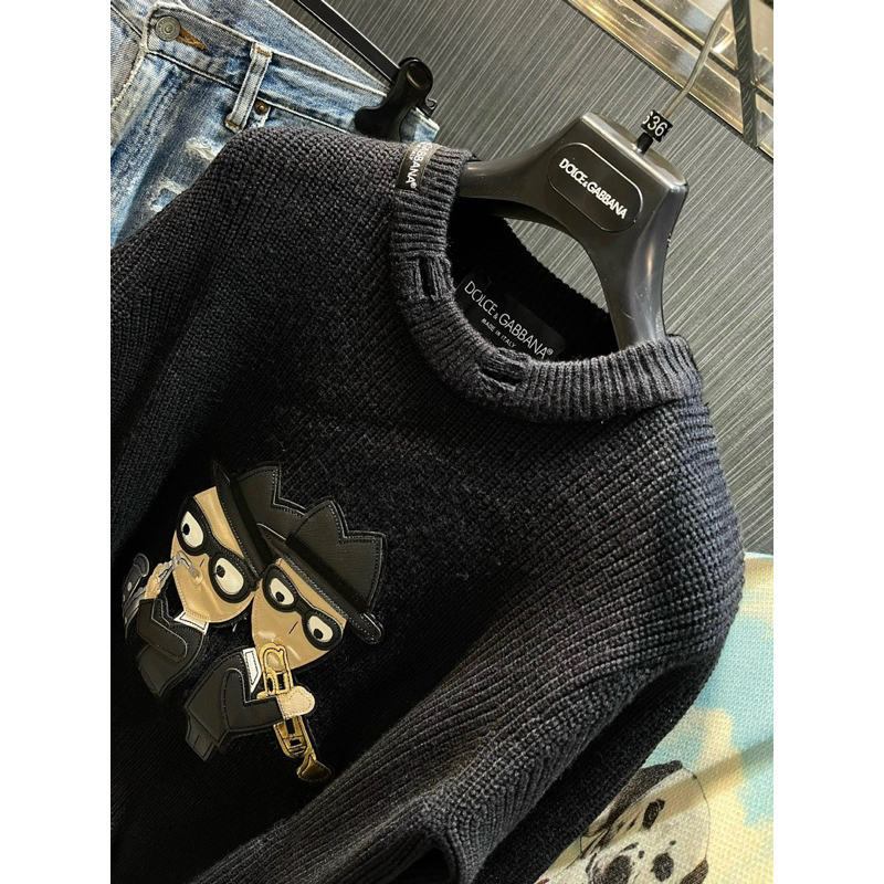 Áo Sweater len - Dolce Gabana - DG logo thêu da newSS2023