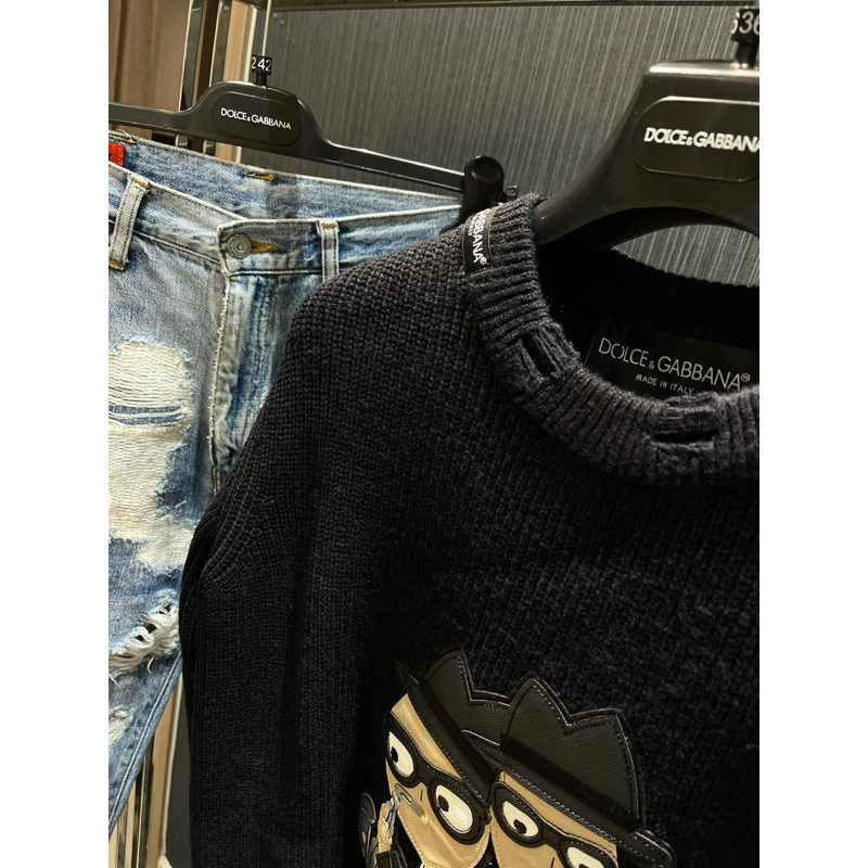 Áo Sweater len - Dolce Gabana - DG logo thêu da newSS2023