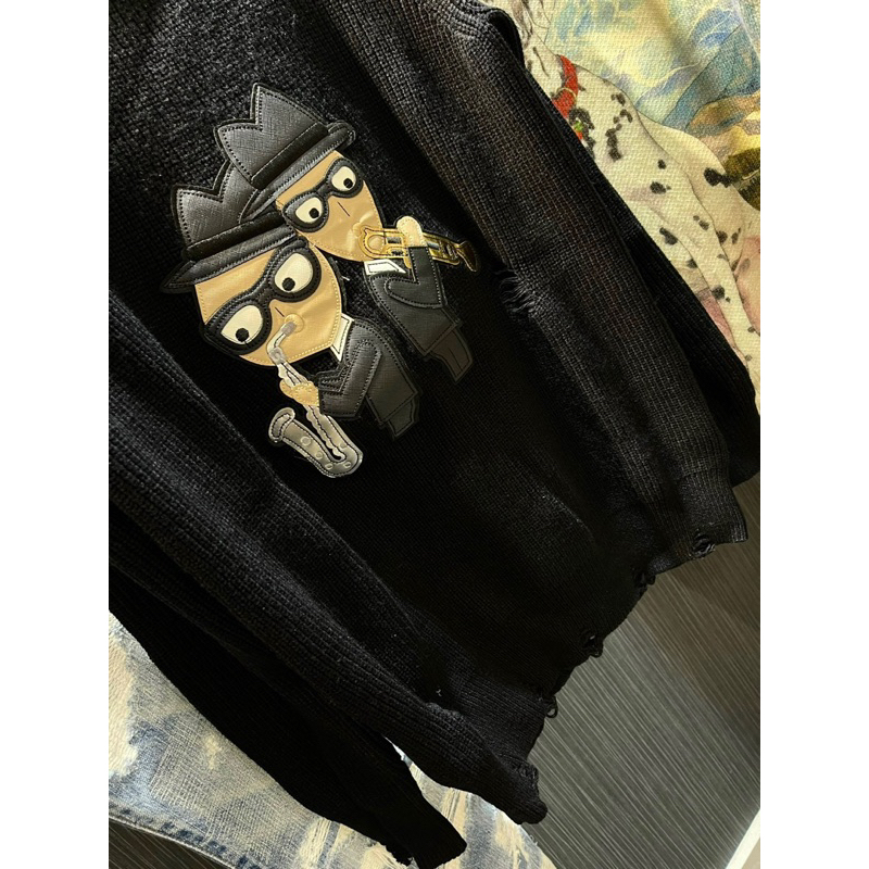 Áo Sweater len - Dolce Gabana - DG logo thêu da newSS2023