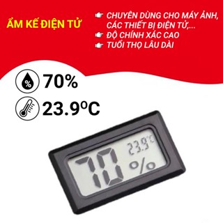 Ẩm kế điện tử, Nhiệt kế Mini, Đồng hồ đo độ ẩm nhiệt độ 2in1 Đo chính xác cao