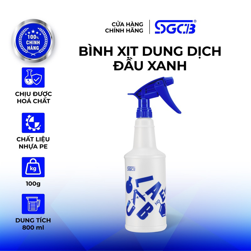 Bình Phun Dung Dịch Vệ Sinh Xe Ô Tô và Mô Tô SGCB Màu Xanh 800ML SGGD372