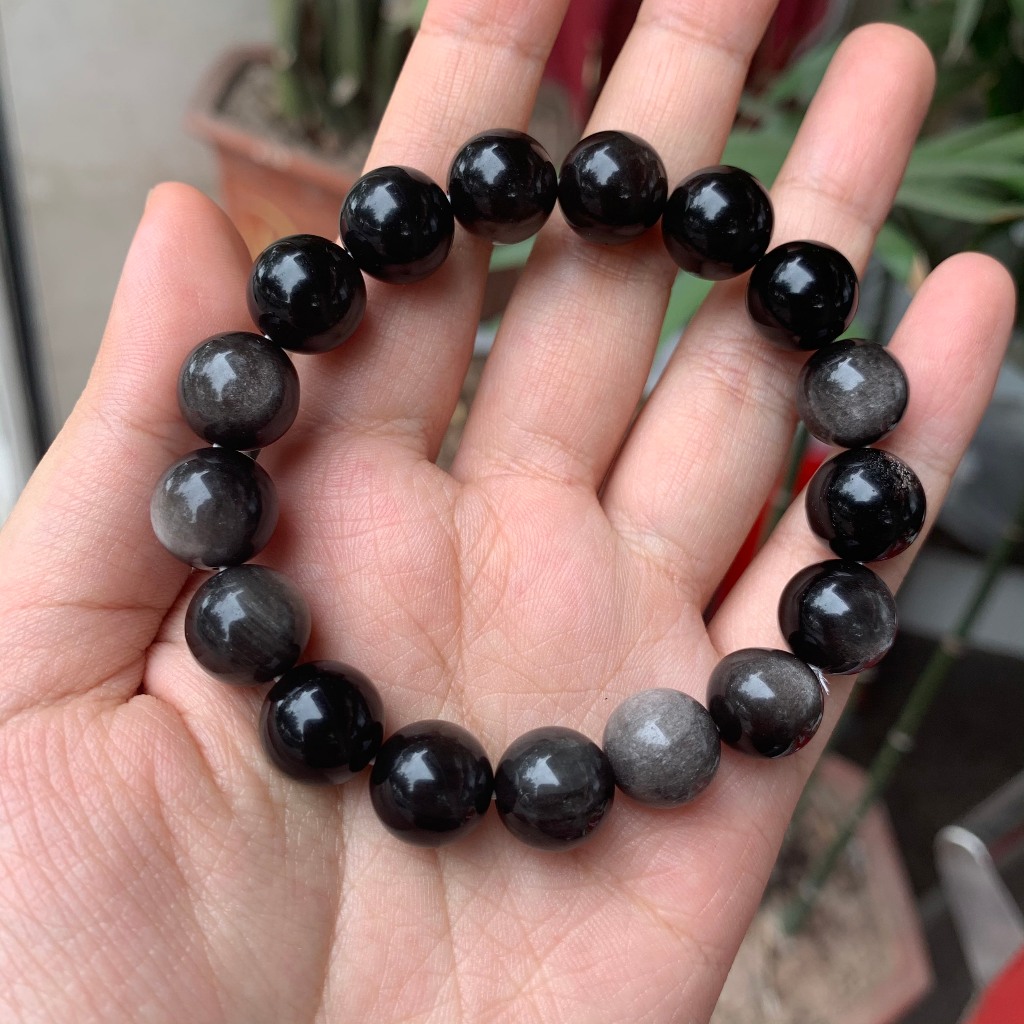 Vòng đá Obsidian 11 ly PDJ - Tặng kèm hộp đựng cao cấp - Trang sức PDJ