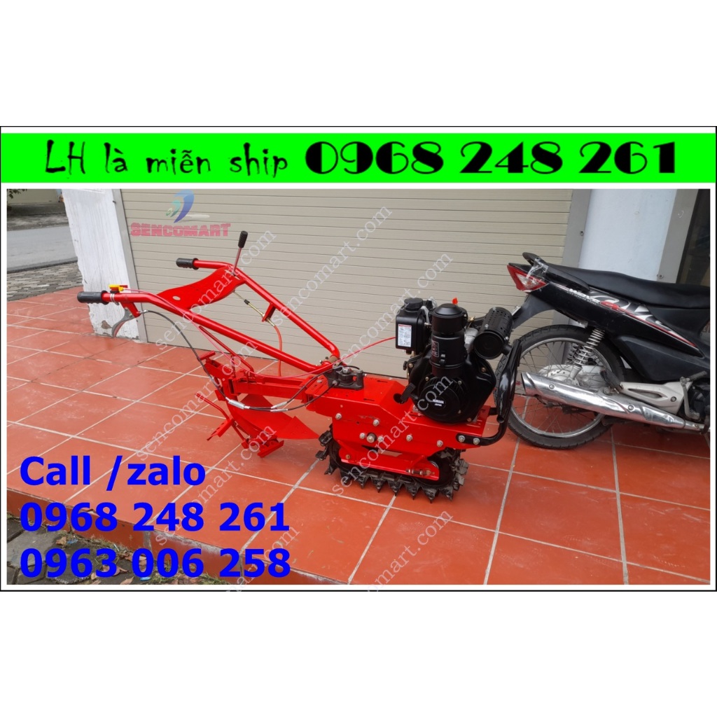 Máy xới đất kèm lưỡi cày bánh xích Yamaha 7hp siêu khỏe, chạy dầu