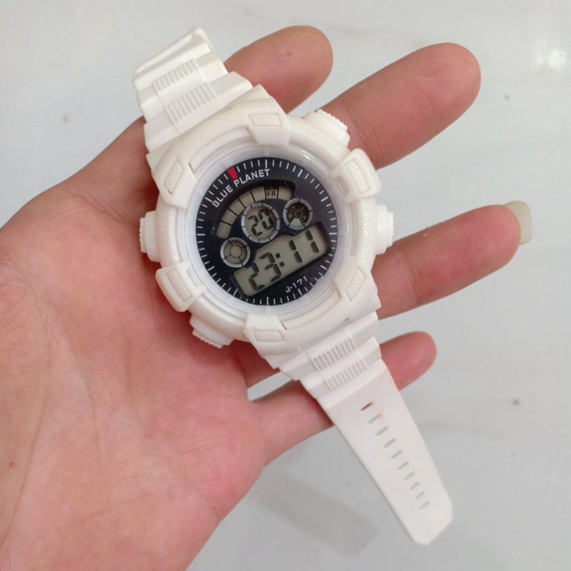 Đồng hồ si nam điện tử hiệu BLUE PLANET màu trắng