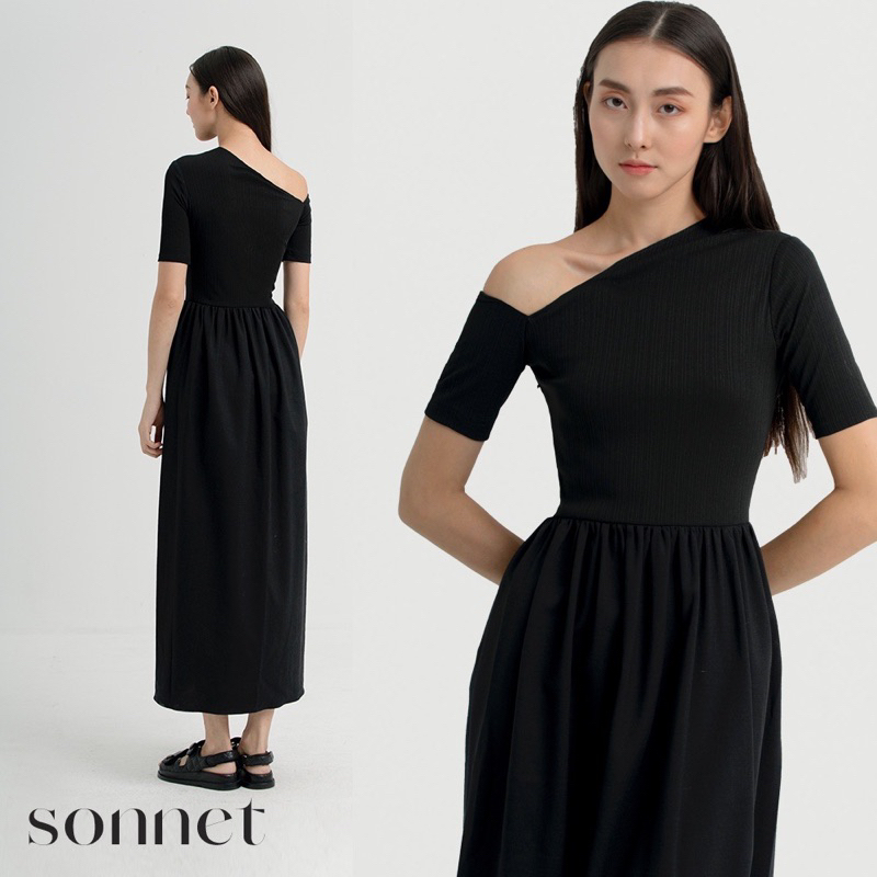 Đầm maxi sonnet trễ vai thanh lịch