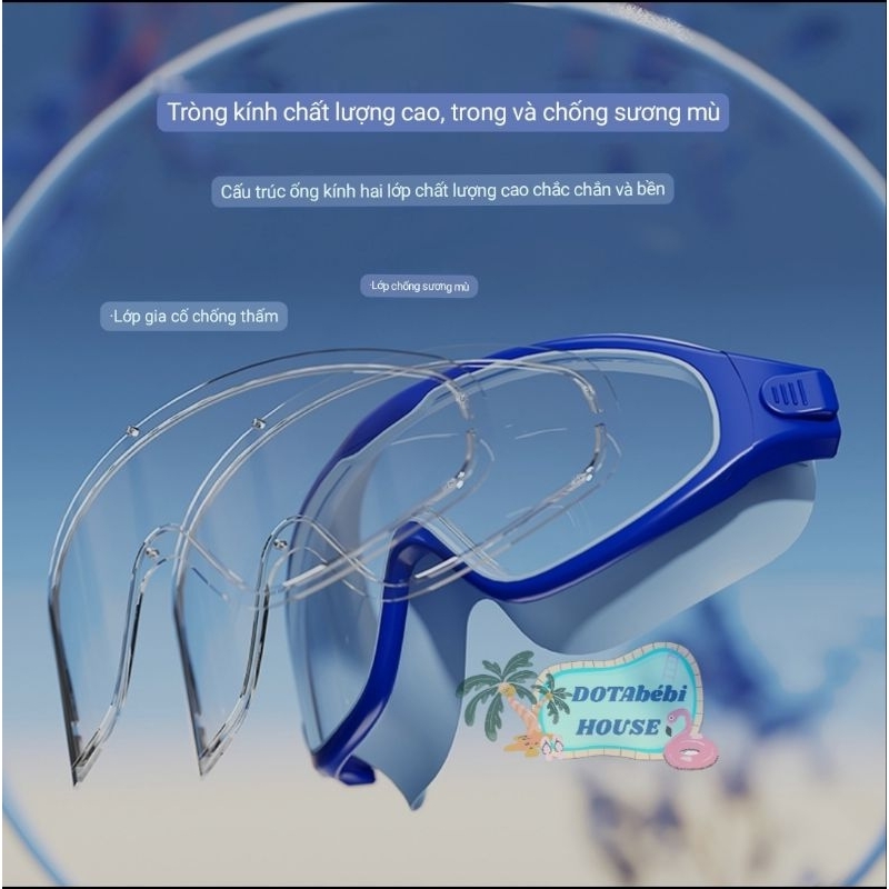 Có hộp Kính bơi kính lặn góc rộng hàng đẹp cho bé