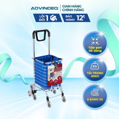 Xe kéo đi chợ ADVINDEQ TL-90CN2 xe đẩy hàng mini có 6 bánh dễ dàng leo cầu thang, tải trọng 60kg