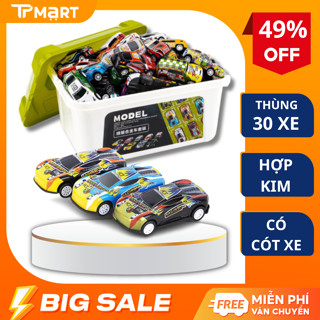 Thùng 30 Xe Ô Tô Đồ Chơi Hợp Kim Kèm Hộp Đựng Hàng Loại 1, Đồ Chơi Ô Tô Nhiều Màu Cho Bé