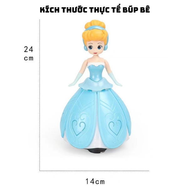 Búp Bê Elsa Múa Xoay Tròn Tự Động 360, Có Nhạc và Đèn Cực Đáng Yêu, Đồ Chơi Hot Cho Bé Gái 2023