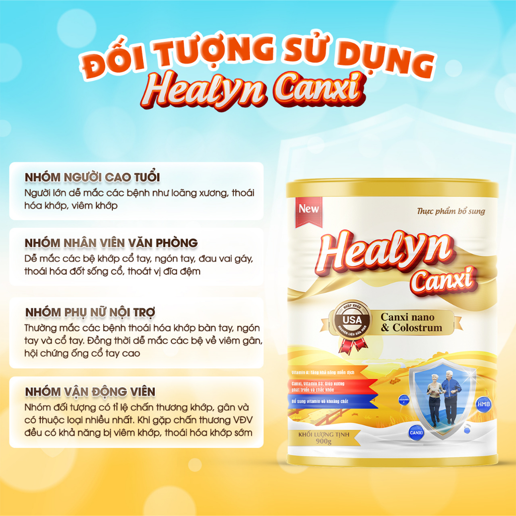 Sữa non HEALYN CANXI ngăn ngừa loãng xương, tăng cường miễn dịch