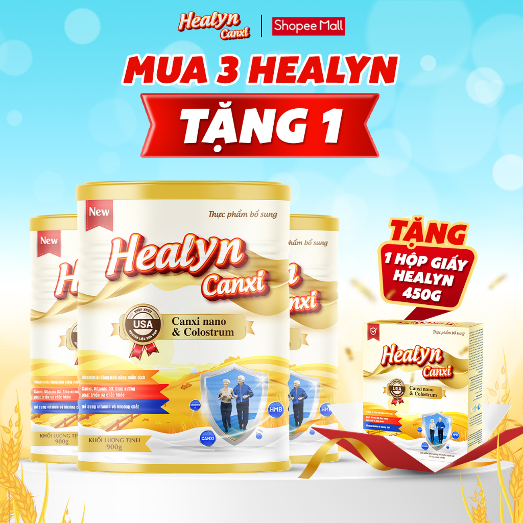 COMBO 3  Sữa non HEALYN CANXI ngăn ngừa loãng xương, tăng cường miễn dịch