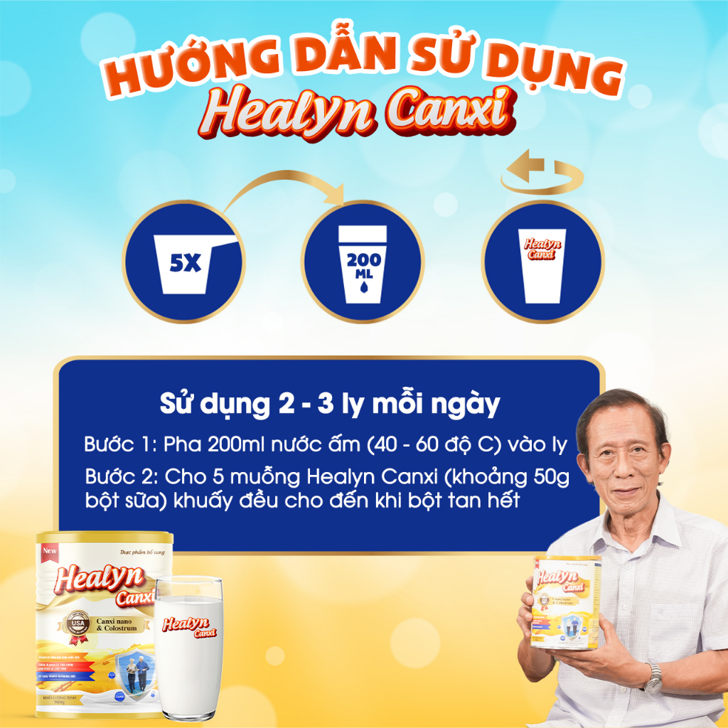 Sữa non HEALYN CANXI ngăn ngừa loãng xương, tăng cường miễn dịch