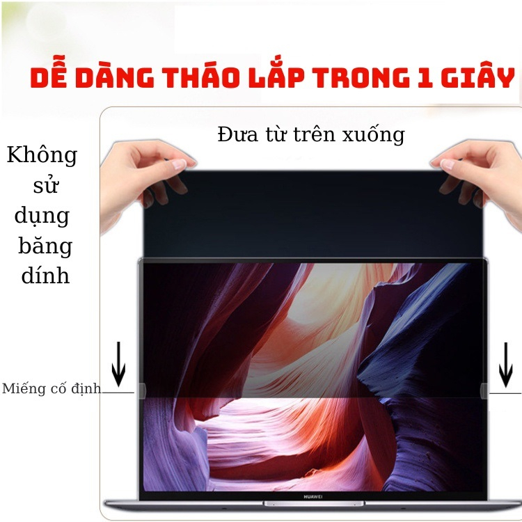 Miếng dán màn hình laptop 13 3 inch chống nhìn trộm, nhìn lén cao cấp Privacy Guard bảo mật thông tin hiệu quả