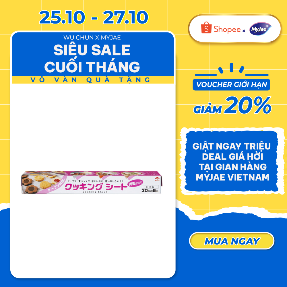 [Voucher 12% - đơn từ 0Đ]Giấy nấu chín 5m MyJae, giấy nến lót nồi chiên không dầu, giấy nến nướng bánh cuộn