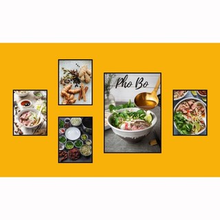 Tranh phở bò treo trường trang trí quán phở, tranh phở Hà nội ngon đẹp mắt Carehouse