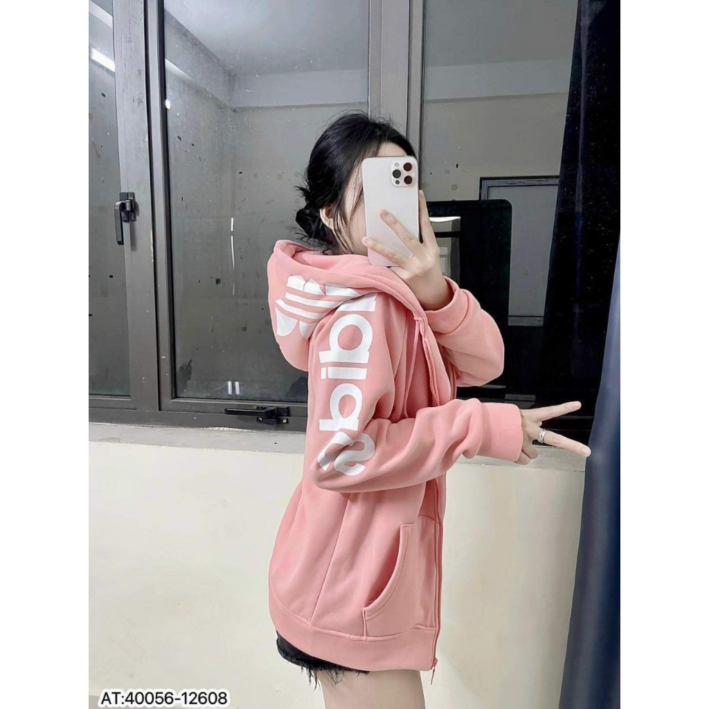 Áo Khoác Thể Thao Adidas Bản Có Mũ - Áo Chất Umi Mũ 2 Lớp Phong Cách Boy Phố - Áo Khoác Kéo Khoá Hottrend 2023