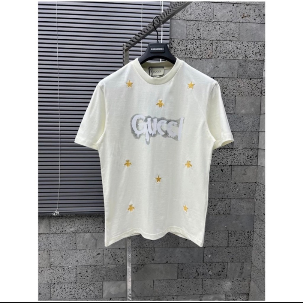 Áo Phông Gucci Thêu Hình Con Ong Cao Cấp - Áo Thun Nam Nữ Gucci Thêu Ong Chất Cotton Co Giãn 4 Chiều Hottrend 2023