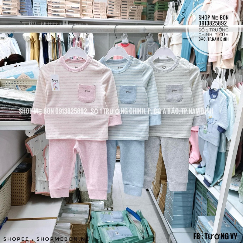 Bộ nỉ kẻ bông cao cấp cài vai