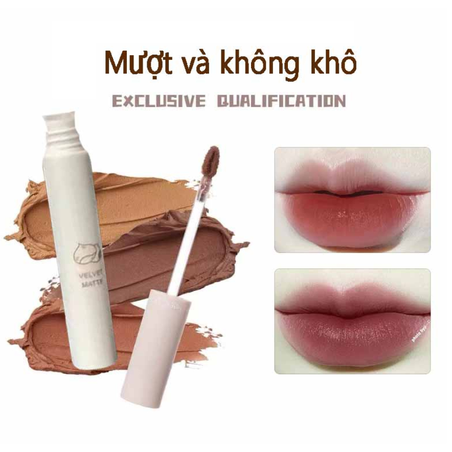 Son Kem Chestnut Velvet Màu Lì Không Thấm Nước Mềm Mịn Lâu Trôi