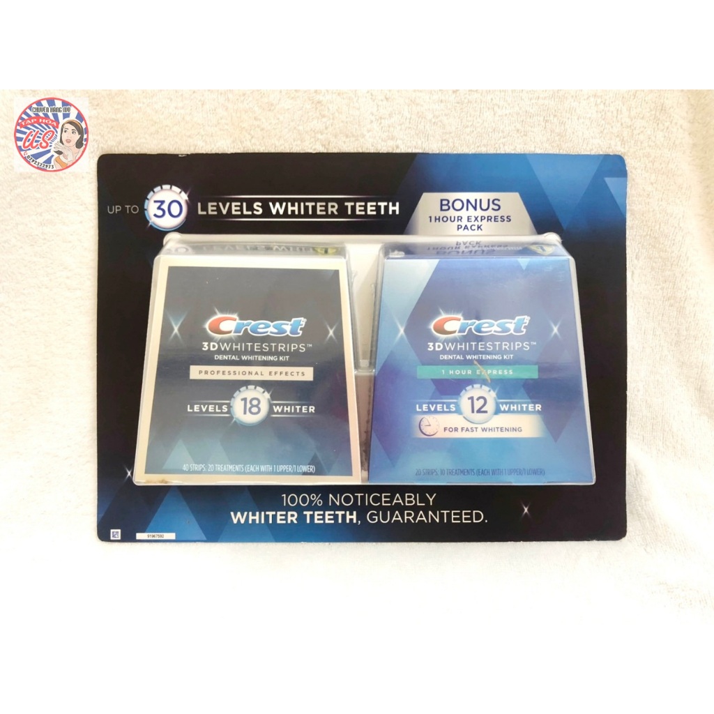 DÁN TRẮNG RĂNG CREST 3D WHITESTRIPS – HÀNG MỸ