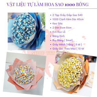 Set Nguyên Liệu Làm Bó Hoa Sao 1000 Bông - Handmade Vit Xinh