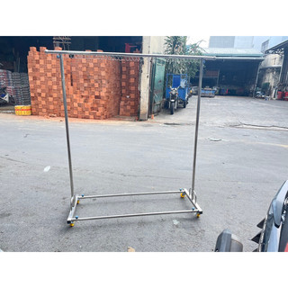 Giàn sào phơi inox dày 5zem có khóa bánh