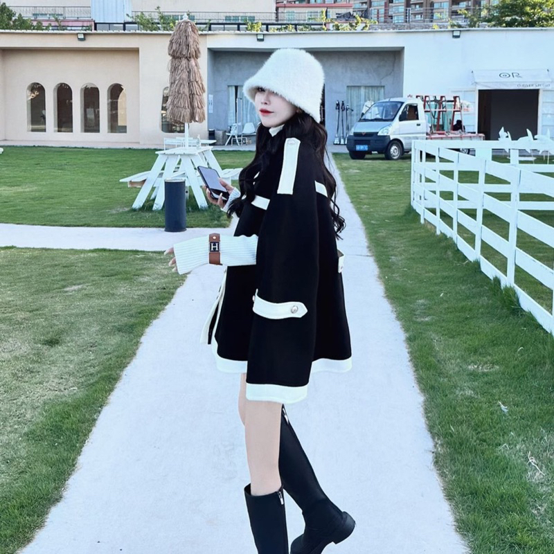 Áo Khoác choàng  ,dạ choàng tiêu  thư phong cách hàn quốc