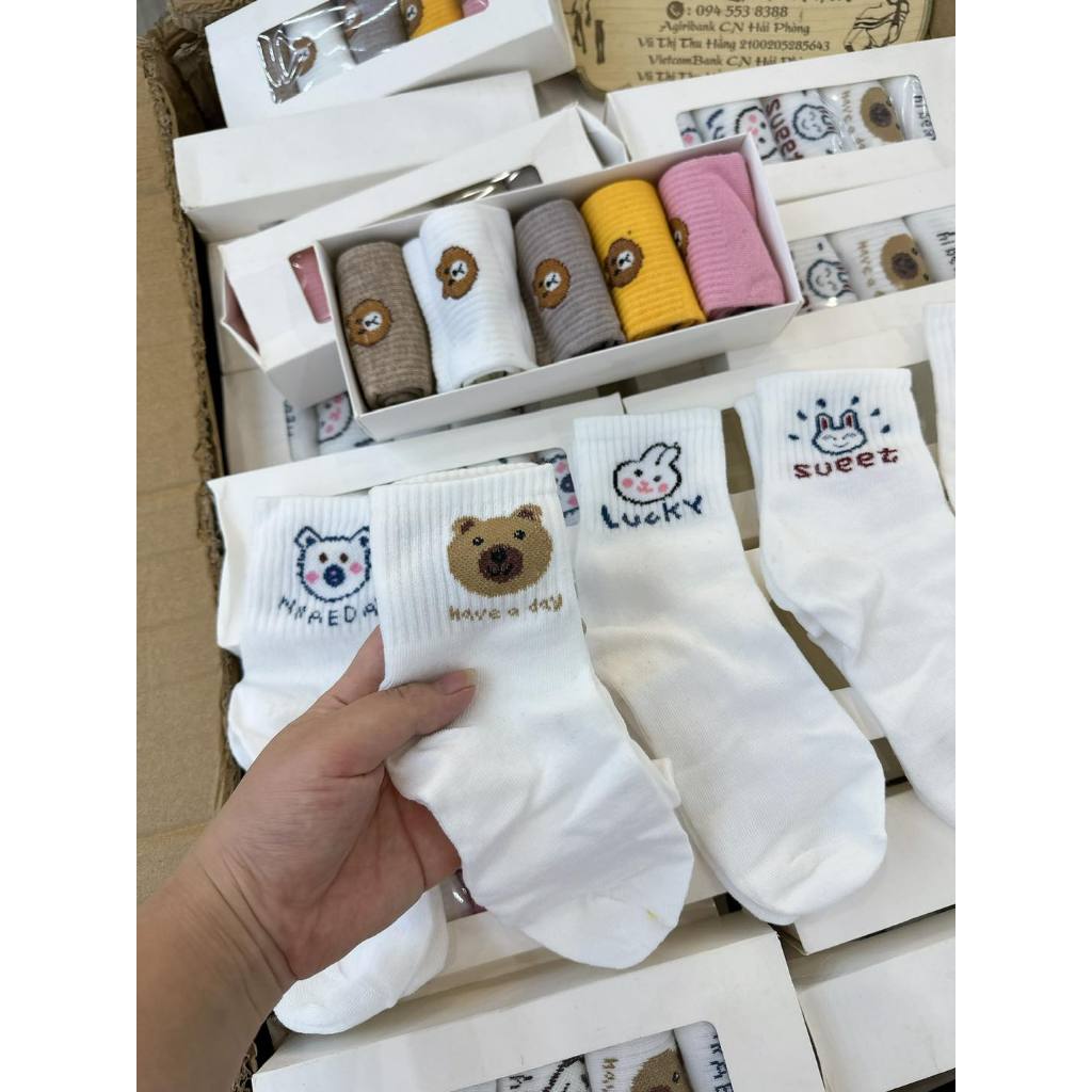 5 CẶP TẤT LEN CỔ CAO, CHẤT LEN QUẢNG CHÂU BỀN ĐẸP