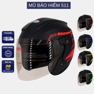 Mũ Bảo Hiểm 3/4 bò cạp Tem 46 kính chống chói chống tia uv