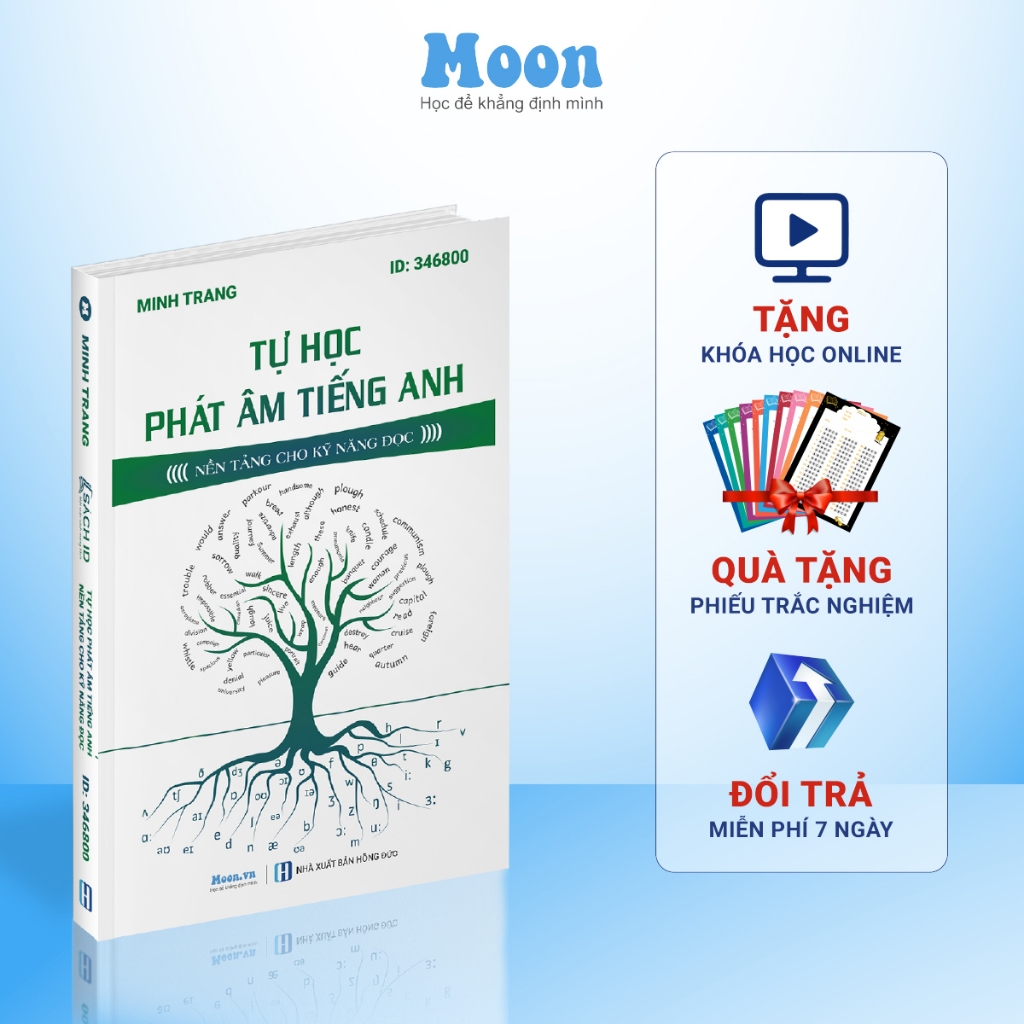 Sách tiếng anh, Tự học phát âm tiếng anh moonbook cô Minh Trang.