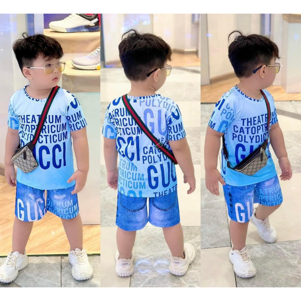 Set bộ thun giả jean chất liệu thun mịn, mát, phong cách siêu hot, siêu chất cho bé