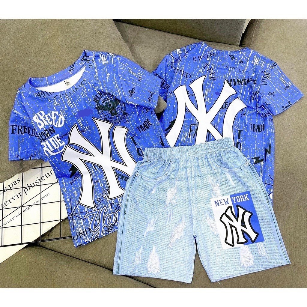 Set bộ thun giả jean chất liệu thun mịn, mát, phong cách siêu hot, siêu chất cho bé