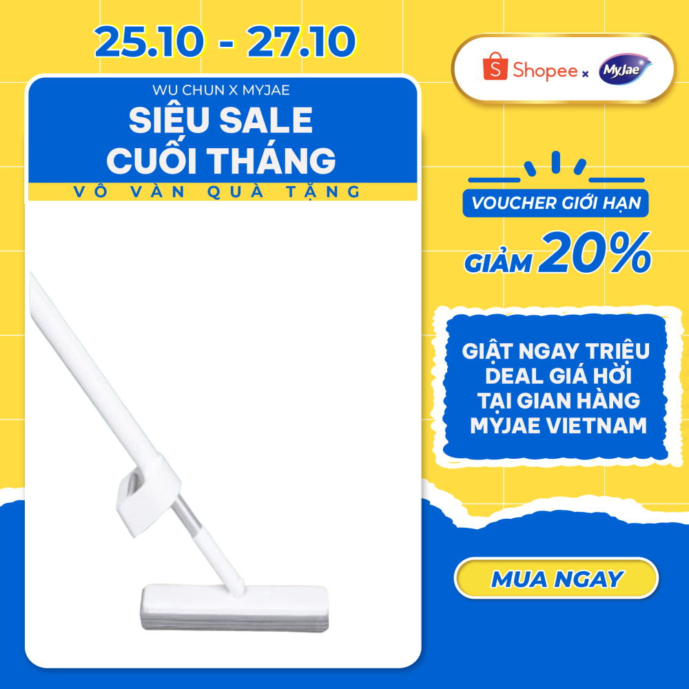 [Voucher 12% - đơn từ 0Đ]Cây Lau Nhà MyJae Đài Loan Dạng Mút Xốp PVA Thông Minh Lau Sàn Siêu Hút Nước