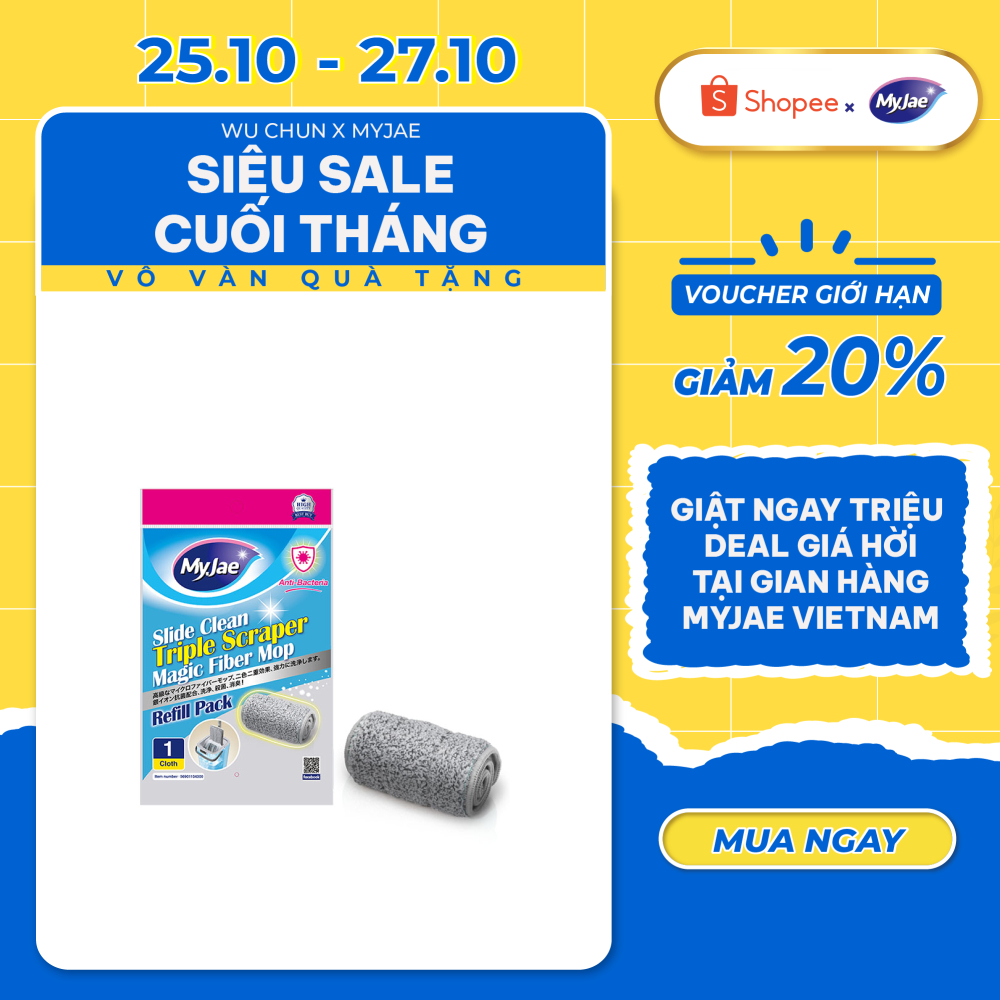 [Voucher giảm 12% - đơn từ 0Đ] Bông lau cho cây lau nhà MyJae 3 lần vắt kháng khuẩn