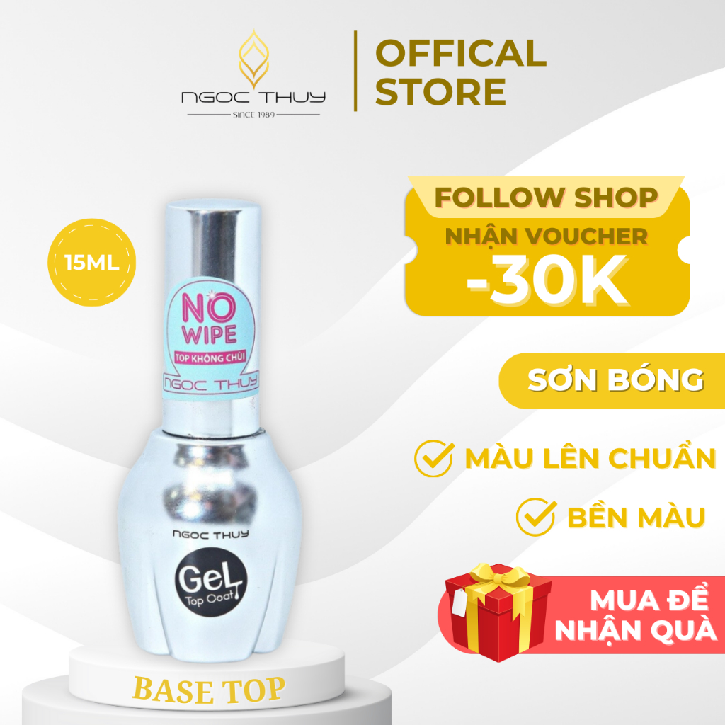 Sơn Móng Tay Top Gel UV Cao Cấp Siêu Bóng Ngọc Thủy Nail 15ML