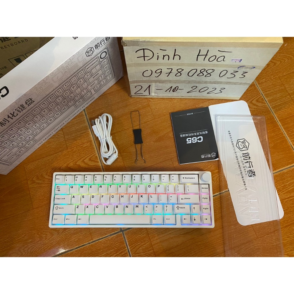 Bàn phím không dây Feker C65 V2 Special : 3mode- MẠCH XUÔI- hotswap- RGB Full STAB