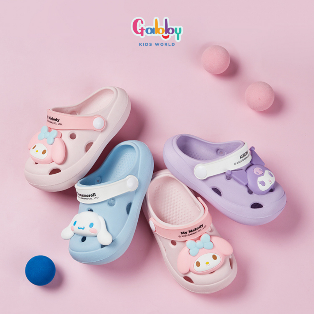 Dép Sục Trẻ Em Có Quai Chất Liệu EVA Êm Chân Siêu Nhẹ Chống Trượt Hình Nhân Vật Sanrio Đáng Yêu Cho Bé