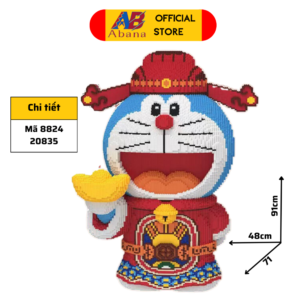LEGO DOREMON 91CM, Bộ Xếp Hình Abana Doremon Thần Tài Trưng Bày Rât Đẹp, Lắp Ghép Dễ Dàng, Dành Cho Mọi Lứa Tuổi
