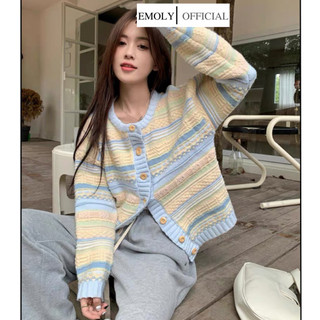  Áo khoác len nữ, áo Cardigan màu xanh nhạt tôn da, áo phong cách học sinh Hàn Quốc thu đông- 217