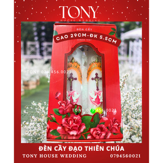 ĐÈN CẦY THIÊN CHÚA - NẾN CƯỚI THIÊN CHÚA SANG TRỌNG TRANG TRÍ GIA TIÊN - TONY HOUSE