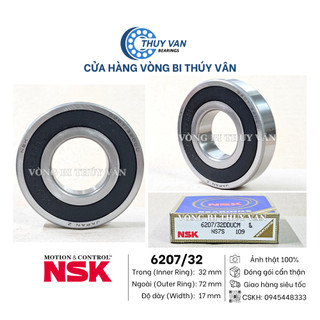 Vòng bi bạc đạn hạt tròn nhỡ 6207, lỗ trong 32, 6207/32, , phớt kim loại zzcm, hãng nsk nhật bản