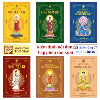 Combo 6 sổ chép kinh: địa tạng + sám hối + chú đại bi + hồng danh + dược sư + vu lan và báo hiếu
